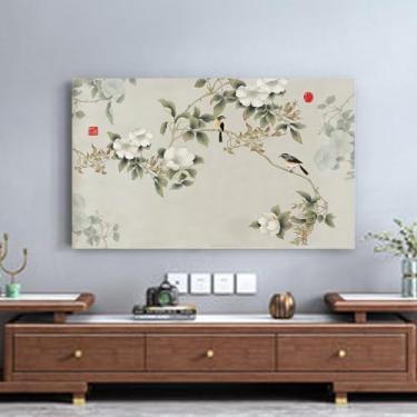 Imagem de Capa de TV para televisões/computador Capa contra poeira estampa floral interior quarto decoração de sala de estar 32 polegadas - 80 polegadas LCD/LED protetor de tela de TV universal multifunções