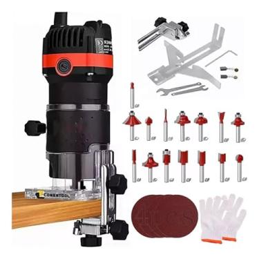 Imagem de GM Bear Tupia Laminadora Manual 900W,Fresadora de Madeira Portátil,33000 RPM,Com 15 Brocas,Fresadora Manual para Madeira,Mandril 1/4",para Trabalhos em madeira, Artesãos e Profissionais de DIY