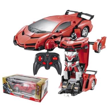 Imagem de Carrinho Robô Transformer Recarregável Controle Remoto Com Luzes Som Infantil Carro Transformer Que Vira Robô Kizumba