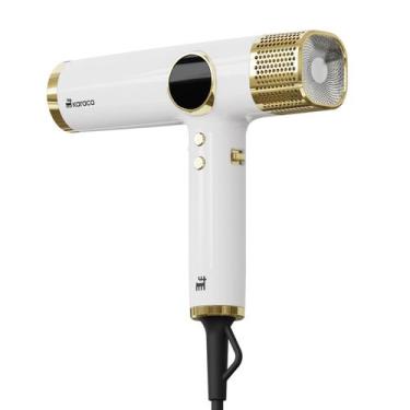 Imagem de Secador De Cabelo Íon De Água Branco Dourado Hypersonic D6 Karaca, Bra