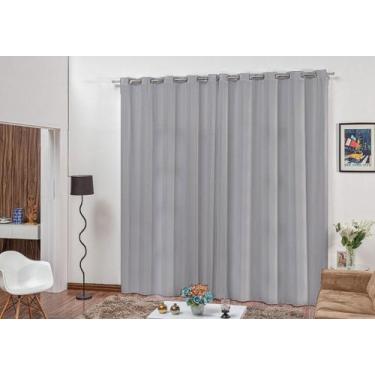 Imagem de Cortina Quarto Sala Em Tecido Microfibra Cinza 4,00X2,50M - Ju Enxovai