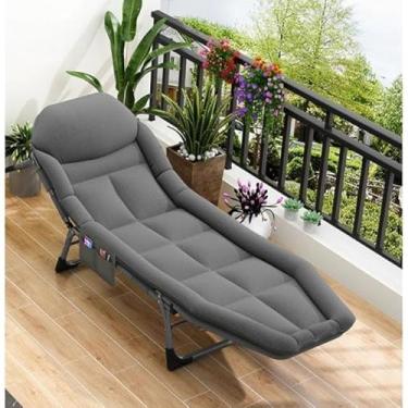 Imagem de Espreguiçadeira Cama Dobrável Almofadado Conforto Relaxante Para seu Descanso Aço Até 200kg Multiuso