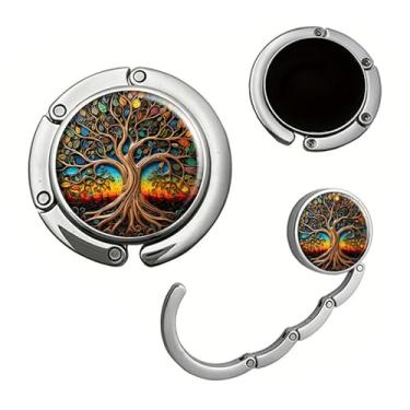 Imagem de Tree of Life 1 gancho de bolsa de mão de liga de zinco – Gancho dobrável portátil para mulheres, estudantes, presente pequeno, carteira, mesa e mochila escolar