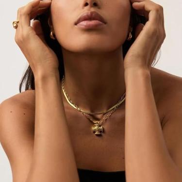 Imagem de Colar de cruz grossa de ouro para mulheres, clipe de papel, colar de pingente de cruz, colares de ouro com pingente de cruzes grossas, presentes de amizade para mulheres, presentes de Natal, joias