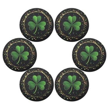 Imagem de ATTX Jogo americano de trevo verde do dia de São Patrício para mesa de jantar, jogo americano de decoração do dia de São Patrício, tapetes para mesa de cozinha para 6#246