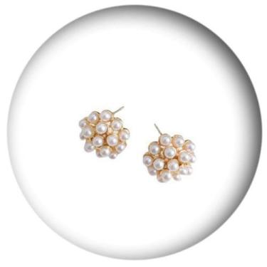 Imagem de Brinco Bolinha Dourado PérolaC5983 - DCXAM