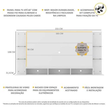 Imagem de Painel Com Suporte Para Tv Até 65´´ Nairóbi Plus Fg3356 Branco