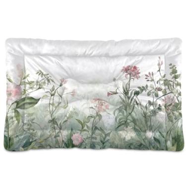 Imagem de SEHANY Cama para cães e gatos com flores silvestres coloridas com fundo antiderrapante, cama de canil, colchão macio para animais de estimação, lavável para cães pequenos, médios e grandes, gatos