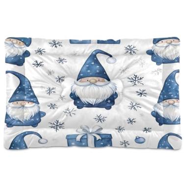 Imagem de Blueangle Gnomos aquarela flocos de neve ultra macia calmante cama para cães pequenos, cama retangular confortável para animais de estimação, 24 x 18 polegadas (755)