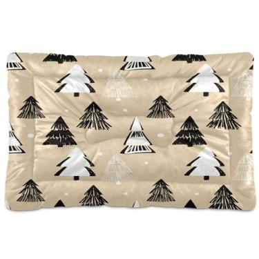 Imagem de SEHANY Cama de árvore de Natal em aquarela para cães e gatos com fundo antiderrapante, caixa de canil, colchão macio para animais de estimação, lavável para cães pequenos, médios e grandes, gatos, 91