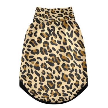 Imagem de SEHANY Casaco de cachorro marrom com estampa de leopardo para cães pequenos, superquente à prova de vento, jaqueta de inverno macia e aconchegante para clima de neve fria com coleira para animais de