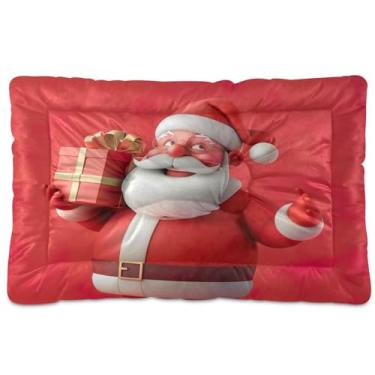 Imagem de SEHANY Cama de Natal para cães e gatos com fundo antiderrapante, cama de canil, colchão macio para animais de estimação, lavável para cães pequenos, médios e grandes, gatos, 45,7 x 61 cm