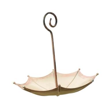Imagem de IEUDNS Alimentador de pássaros em formato de guarda-chuva, alimentador de pássaros suspenso para exterior, decoração para jardim ou pátio, Cor Cobre