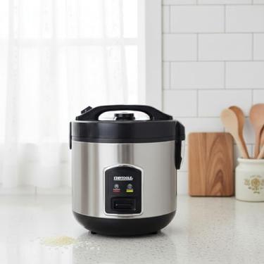 Imagem de Panela de Arroz Elétrica 1L 220V Preta – Cozimento Rápido, Função Aquecer, Antiaderente, Tampa com Saída de Vapor, Ideal para Arroz Soltinho, Refeições Diárias, Cozinha Prática e Compacta