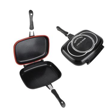 Imagem de VBESTLIFE Panela para Grelhar, Frigideira de Alumínio para Cozinhar Com Pressão Lateral Dupla Com Anel de Vedação de Oxigênio de Silicone e Trava Magnética para Cozinhar na Cozinha, 12,6