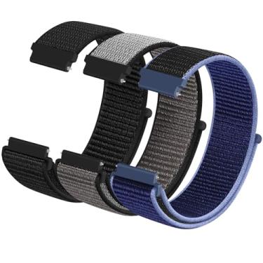 Imagem de Pacote com 3 pulseiras de nylon compatíveis com relógio inteligente Fitpolo IDW19/IDW13, pulseiras esportivas macias de 22 mm para ID208 Plus/IDW19/IDW16/IDW13/Veryfit IDW19/ENOMIR IDW19/MILOUZ IDW19