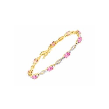 Imagem de Rylos Pulseira de tênis com pedra do mês de nascimento 6 x 4 mm e diamantes banhado a ouro amarelo prata 925 - ajustável para mulheres de 17,78 a 20,32 cm - amizade e elegância em um., Adjustable,