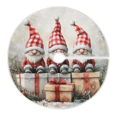 Imagem de Qilmy Saia de árvore de Natal de gnomo fofo de Natal de 120 cm, camurça para árvore de Natal, adequada para decoração de armário em ambientes internos e externos, festas, escritórios, lojas, armários5
