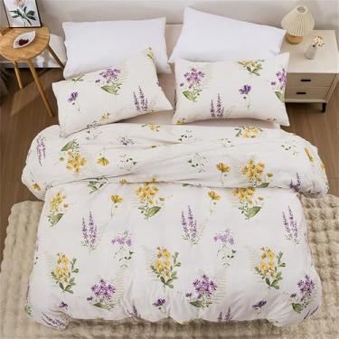 Imagem de XLCZMYL 3 peças, roupa de cama floral moderna, confortável, lençol plano, sem enchimento, roupa de cama solteiro/casal/queen/king menino menina, 06, EUdoule200x200 cm