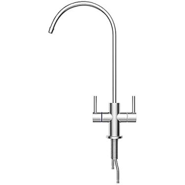 Imagem de Filtro de água potável Torneira de cozinha escovada 360 gira torneira de pia de cozinha RO filtro de água potável torneira de pia osmose reversa 1/4''-M,E