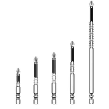 Imagem de K5 Broca elétrica antiderrapante de alta dureza S2 forte magnética 5A preta antiderrapante ponta de fenda elétrica, prata, 50L + 65L + 70L + 90L + 150L