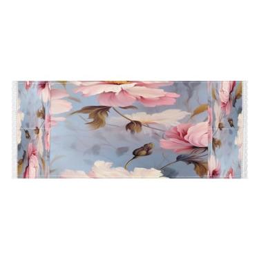 Imagem de Wassud Capas de lavadora e secadora de flores rosa, protetor de lavadora com sacos de armazenamento, capa de geladeira à prova de poeira com bolsos para lavanderia doméstica, cozinha, 120 x 55 cm