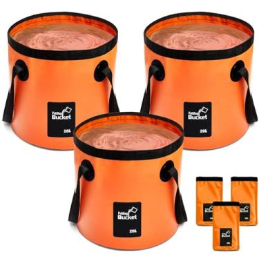 Imagem de Balde Plegável 5 Galões Container de Água Portátil Bacia Lavagem para Viagens Camping Caminhada Pesca Jardinagem