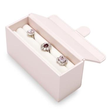 Imagem de Oirlv Caixa de anel para anel de noivado de casamento para casais, suporte de anéis de cerimônia de casamento (rosa)