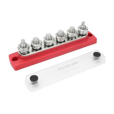 Imagem de YsXoWiui de Distribuição de Energia com Barramento de Cobre, Terminal de Fusível Transparente para Painéis Elétricos de Carros, Caminhões E Barco, Vermelho, Tamanho real