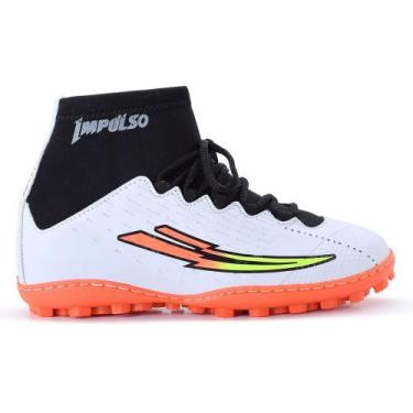 Imagem de Chuteira Society Cano Alto Futebol Grama Sintética Confortável Com Tra