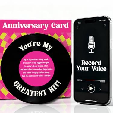 Imagem de Stofinity Cartão de aniversário com mensagem de voz, cartão de aniversário de gravação com página online privada para áudio e fotos para namorado, cartão de amor exclusivo para namorada, cartão