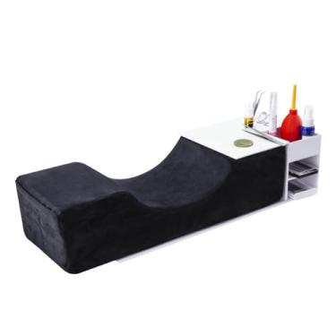 Imagem de ZJchao Travesseiro de Cílios Enxertados, Flanela Respirável Macia de 2 Camadas Com Núcleo de Esponja para Extensão de Cílios, Tecido Absorvente Surround Ergonômico de 180° (BLACK)