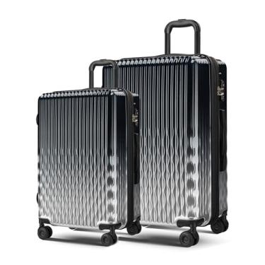 Imagem de Comeria Mala de mão – Malas aprovadas por companhias aéreas com rodas giratórias, trava TSA embutida, malas expansíveis de casca dura, Obsidiana preta, 2 Sets(21/25inch), Central Hardside Mala