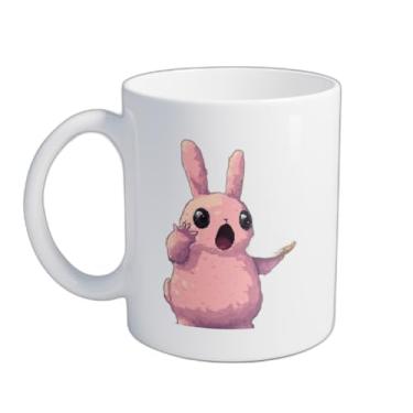 Imagem de Caneca Xícara de Café Porcelana 300ml com Desenho de Coelho Feliz