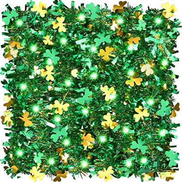 Imagem de ANVAVO Guirlanda De Enfeites De Natal De 32,8 Pés Para O Dia De São Patrício Com 100 Luzes De Led, Trevo, Verde, Dourado, Metálico, Guirlanda Para Decoração De Casa Brilhante Para A Festa Irlandesa