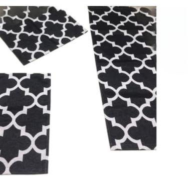 Imagem de Conjunto de tapetes para cozinhas, portas e mesas de cabeceira num tecido forte e resistente.(3Pçs Antiderrap.supremo preto)