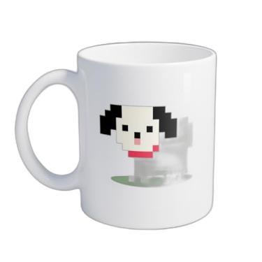 Imagem de Caneca Xícara de Café Porcelana 300ml Pixel Art Cachorro