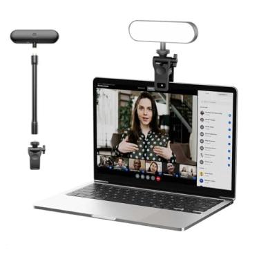 Imagem de Iluminação de videoconferência, luz de transmissão de LED recarregável, iluminação com zoom rotativo de 360° para computador, webcam, laptop, anel de luz para chamadas de vídeo/reuniões de zoom