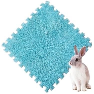 Imagem de Almofada de coelho para coelhos – Brinquedo de enriquecimento durável para acessórios de gaiola e brincadeiras (azul, 4 peças)