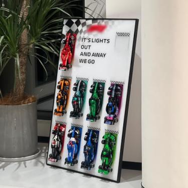 Imagem de iLuane Quadro de parede para Lego Speed Champions Collector's Pack 66802, moldura de exibição para 10 carros, ideal para colecionadores adultos, suporte de parede para casa e escritório, estilo A