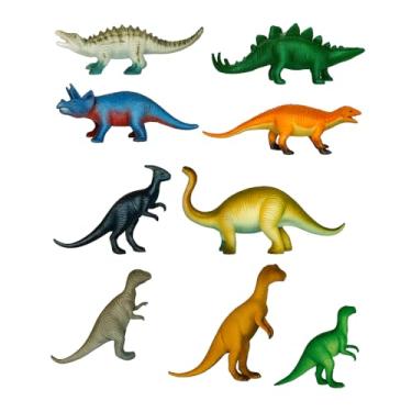 Imagem de Dinossauros de Brinquedo, 8 Peças, Multicolorido, Plástico Emborrachado, para Crianças 3-36 Anos, Figuras Miniatura Educativas, Tema Pré-histórico