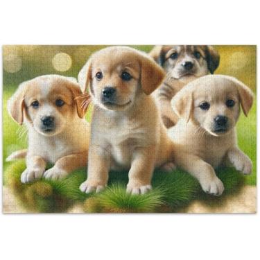 Imagem de Quebra-cabeças fofos de cachorros para adultos, 1000 peças, presentes para amantes de quebra-cabeças, exclusivos, animais, arte colorida