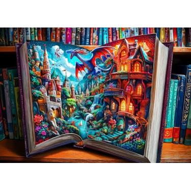 Imagem de MINIWAN Quebra-Cabeças De Contos Fadas Mágicos Com 1000 Peças, Mundo Fantasia, Paisagem Para Adultos Letras No Verso, Difícil, Colorido, Impossível, Desafiador, Quebra-Cabeça Familiar (69,5 X 49,5 C