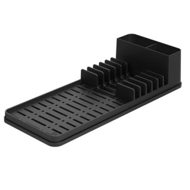 Imagem de Escorredor com Tapete de Pia, Single, Brinox Metalúrgica, 42,2 x 17,4 x 9,4 cm, Preto, Coza