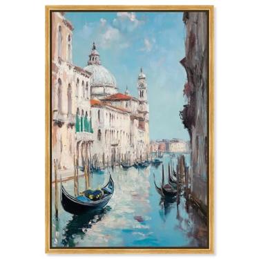 Imagem de Canal Clarity Canvas Print Kitchen Wall Decor by Art Remedy, moldura dourada, 50 x 76 cm