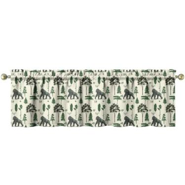 Imagem de Tapesb Orangotango saia de cozinha engraçada pequena cortina de janela sobre pia decoração essencial adequado para cozinha, quarto, lavanderia, 45,7 x 137,2 cm