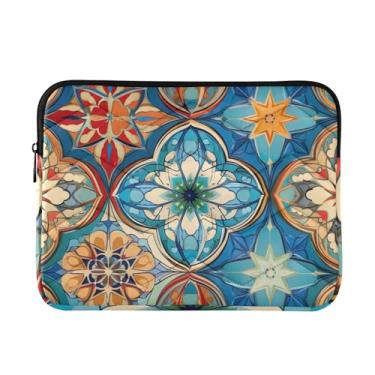 Imagem de Pasta para laptop colorida, geométrica, fina, leve, durável, trabalho, viagem, tablet, bolsa para laptop para mulheres, de 13 a 14 polegadas