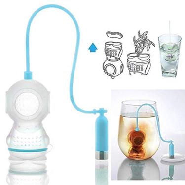 Imagem de GLOGLOW Infusor de chá Em Forma de Mergulhador, Infusor de chá de Silicone, Produto Comestível, Resistência a Altas Temperaturas, Laranja/azul Claro/rosa, Nan café e Suprimentos de (Azul claro)