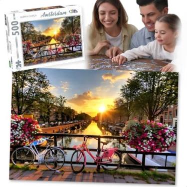Imagem de Quebra Cabeça Puzzle 500 Peças Educativo Infantil Adulto Jogo Pedagógico Concentração Lazer Presente Namorado Natal Dia dos Pais Aniversário Desafio Noite de Jogos (Amsterdam)