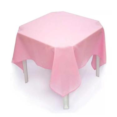 Imagem de Toalha de Mesa Quadrada Oxford Lisa com Bainha Toalha de Mesa 4 Lugares para Festa Buffet e Restaurante (Rosa,03 UNIDADES)